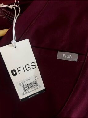 FIGS Women's Burgundy V-Neck Scrub Jacket